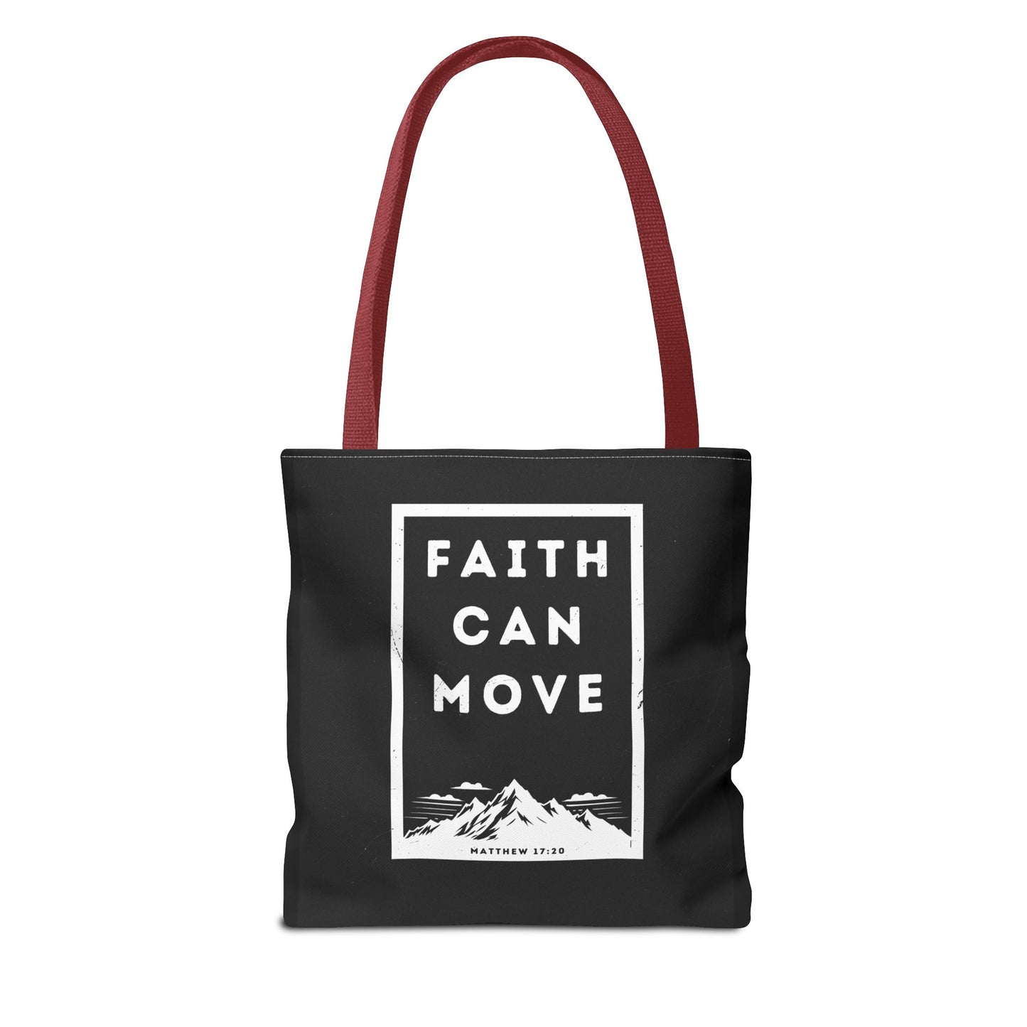 Inspirational Tote Bag - Faith Can Move Mountains, Motivational Bag, Gift for Friends, Daily Carry, Canvas Grocery Bag, Faith Merchandise