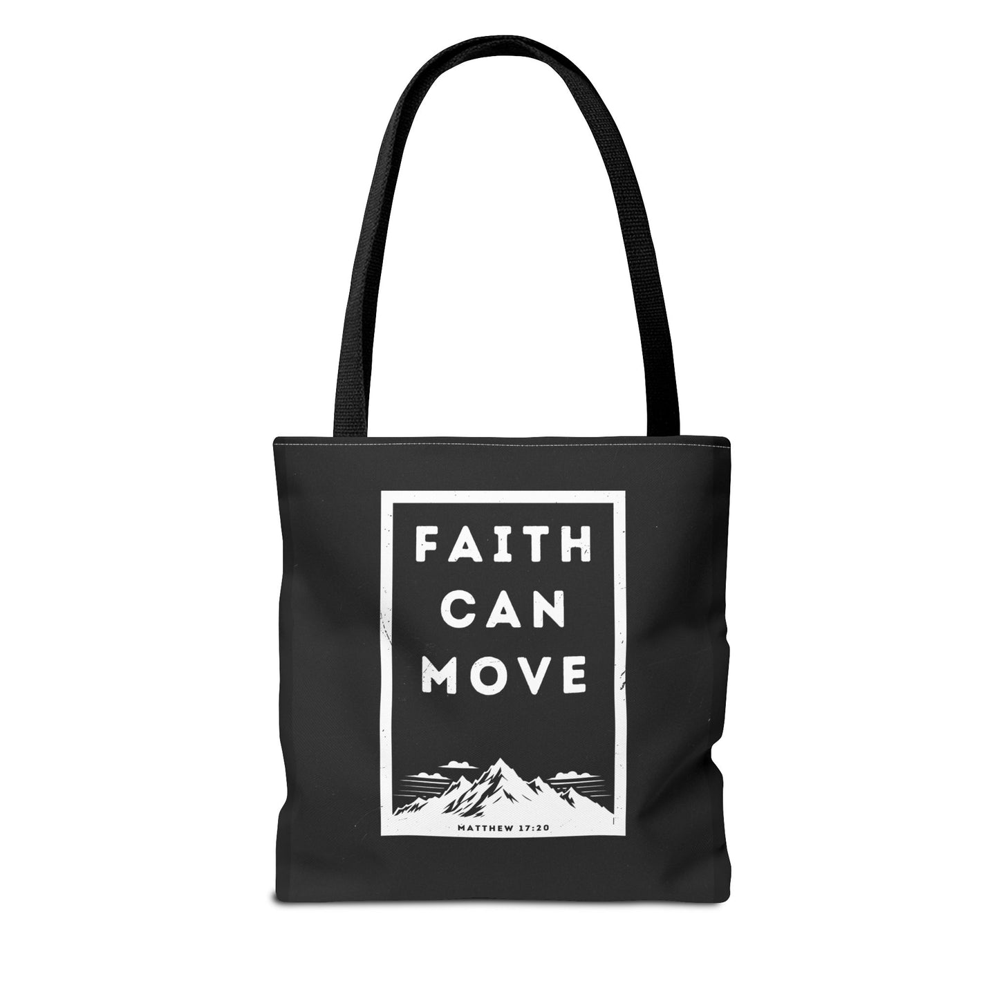 Inspirational Tote Bag - Faith Can Move Mountains, Motivational Bag, Gift for Friends, Daily Carry, Canvas Grocery Bag, Faith Merchandise