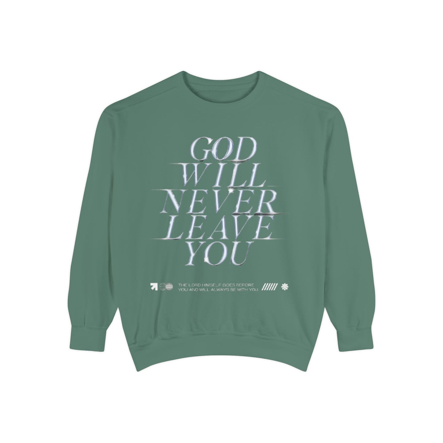 Comforting Sweatshirt with Inspiring Message, Cozy Gift for Friends, Unisex Pullover, Perfect for Casual Wear, God Will Never Leave You