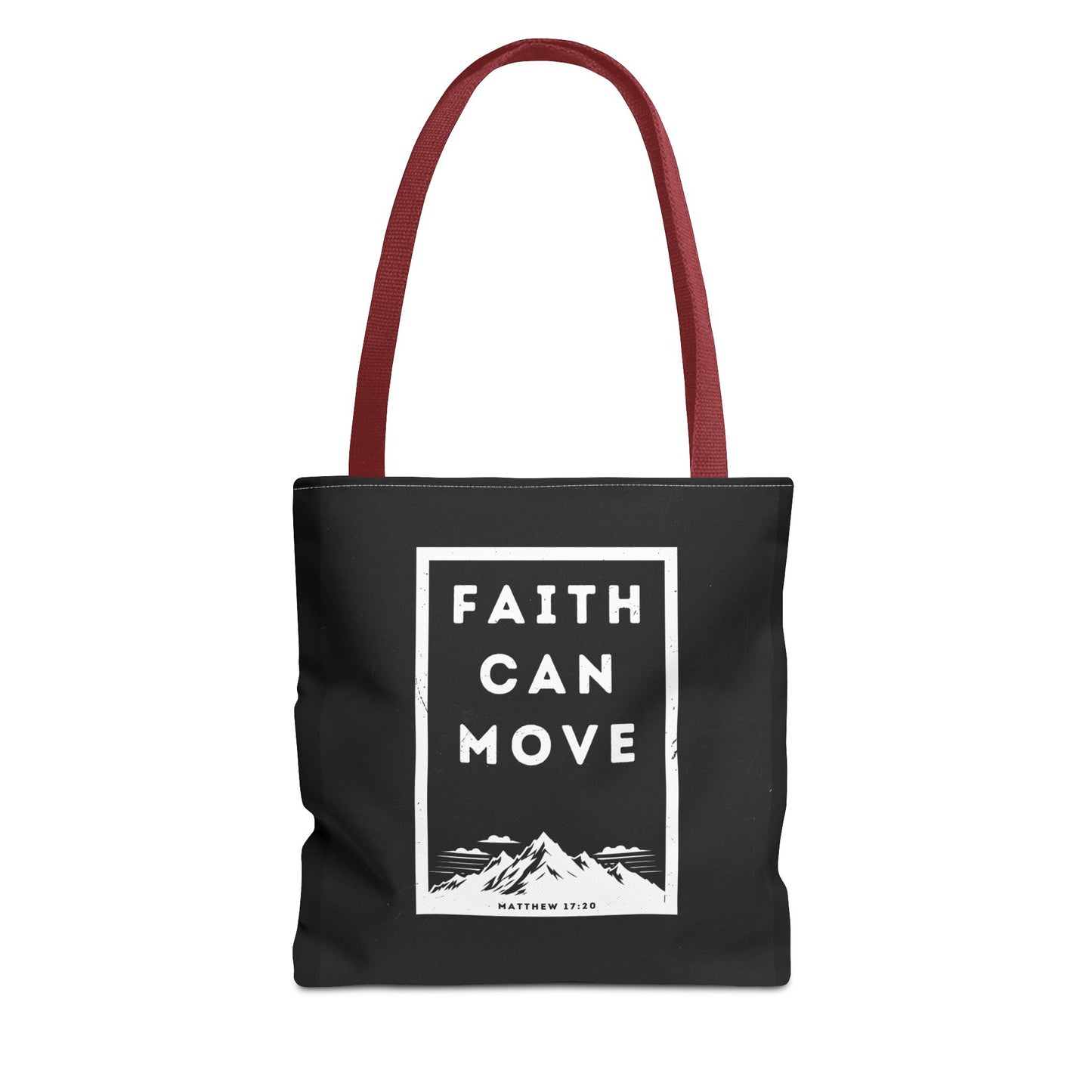 Inspirational Tote Bag - Faith Can Move Mountains, Motivational Bag, Gift for Friends, Daily Carry, Canvas Grocery Bag, Faith Merchandise