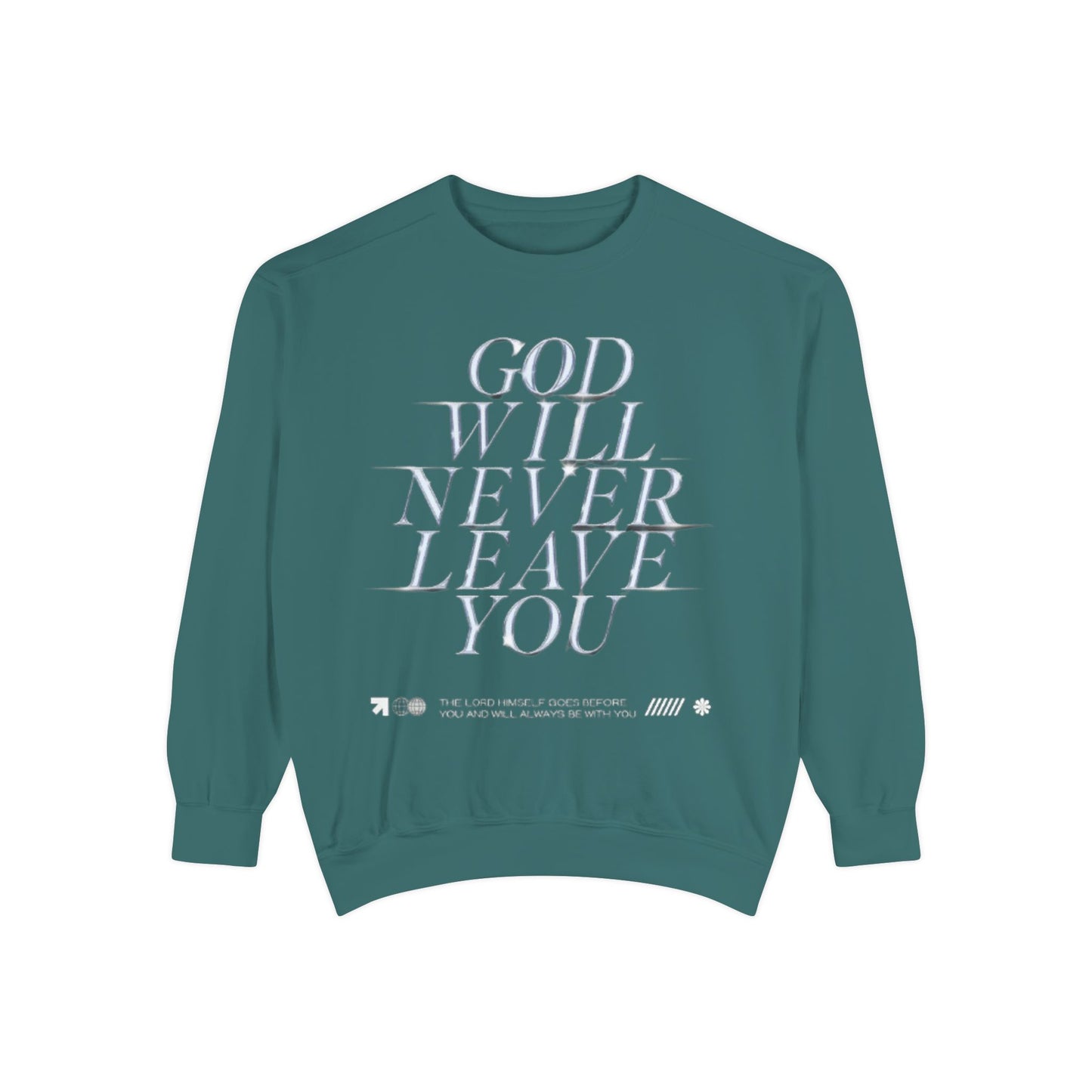 Comforting Sweatshirt with Inspiring Message, Cozy Gift for Friends, Unisex Pullover, Perfect for Casual Wear, God Will Never Leave You