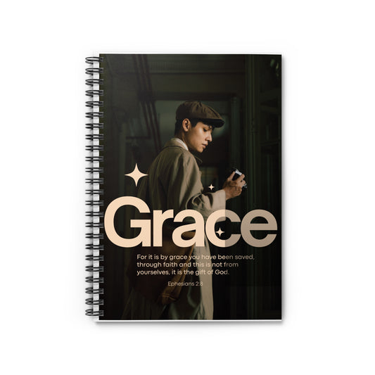 Find inspiration in the Elegant Grace Spiral Notebook—perfect for faith journaling, prayer, creative writing, and as a thoughtful religious gift
