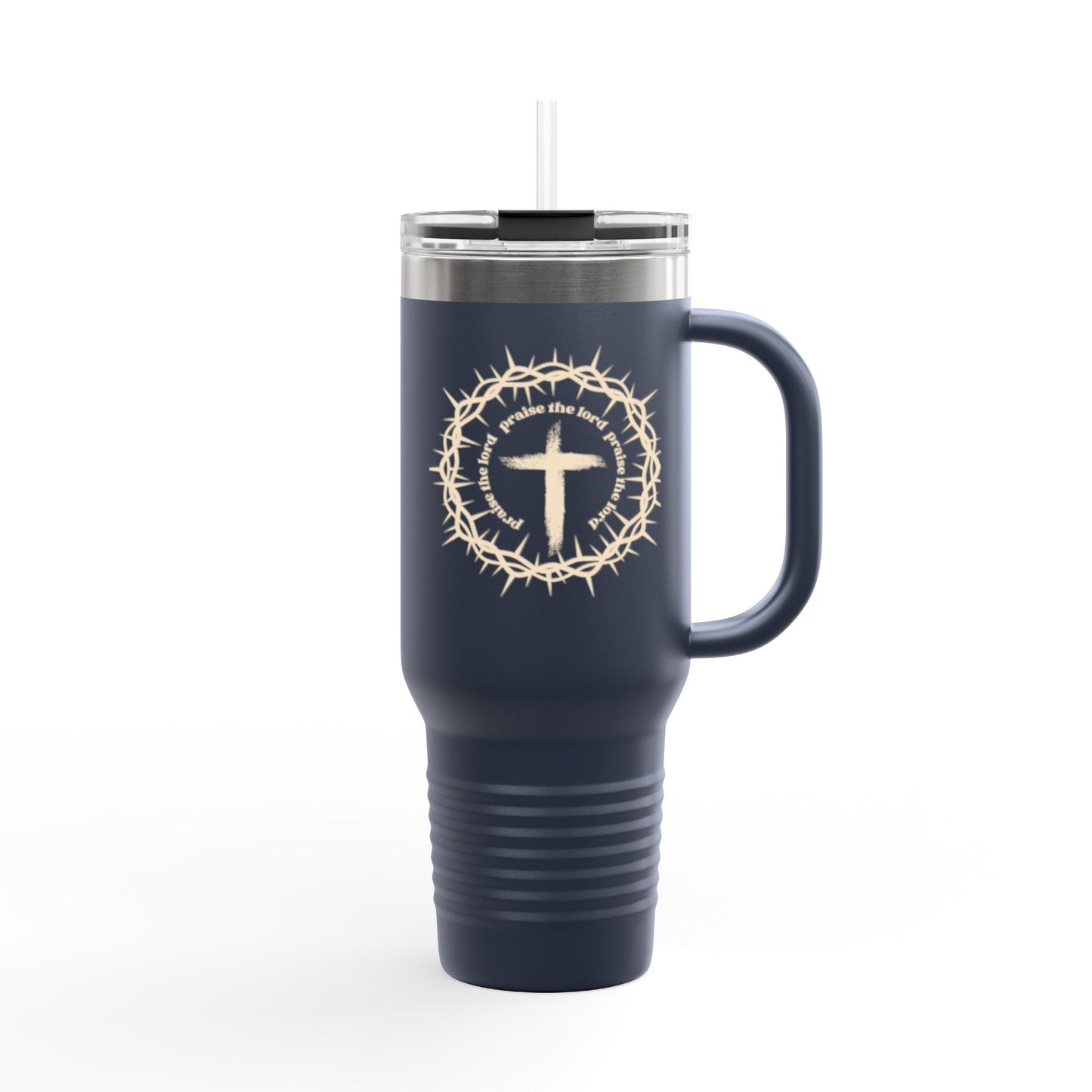 40oz Insulated Travel Mug – Stainless Steel Tumbler with Handle & Straw, Spill-Proof, Keeps Drinks Hot or Cold