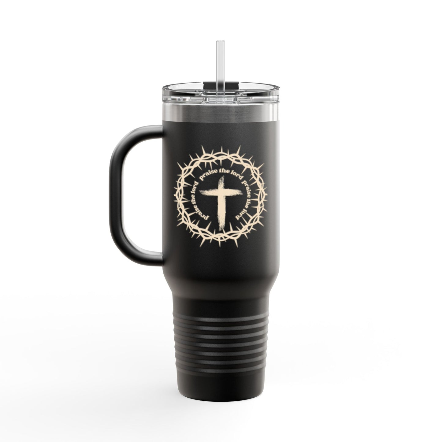 40oz Insulated Travel Mug – Stainless Steel Tumbler with Handle & Straw, Spill-Proof, Keeps Drinks Hot or Cold