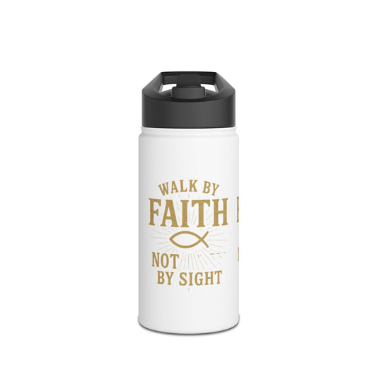 Faith-Themed Stainless Steel Water Bottle, Encouraging Quotes, Gift for Christians, Travel Mug, Motivational Drinkware