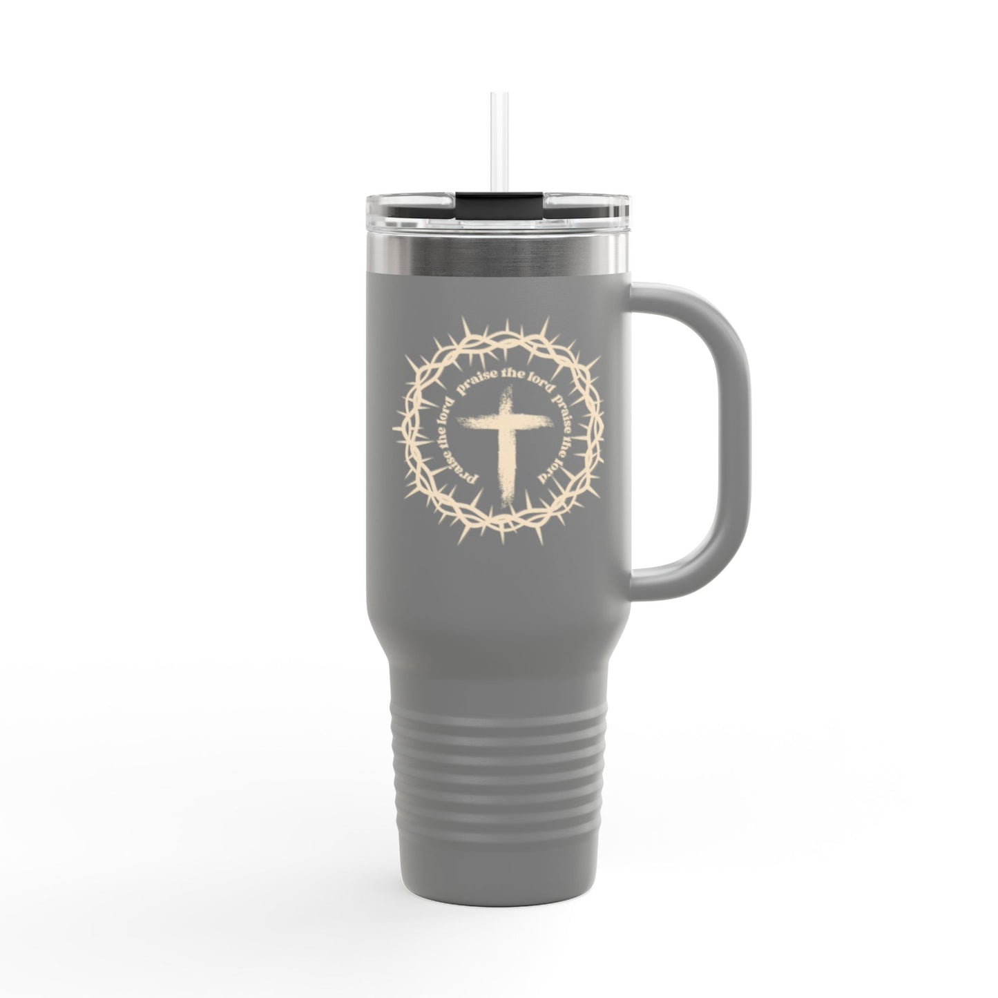 40oz Insulated Travel Mug – Stainless Steel Tumbler with Handle & Straw, Spill-Proof, Keeps Drinks Hot or Cold