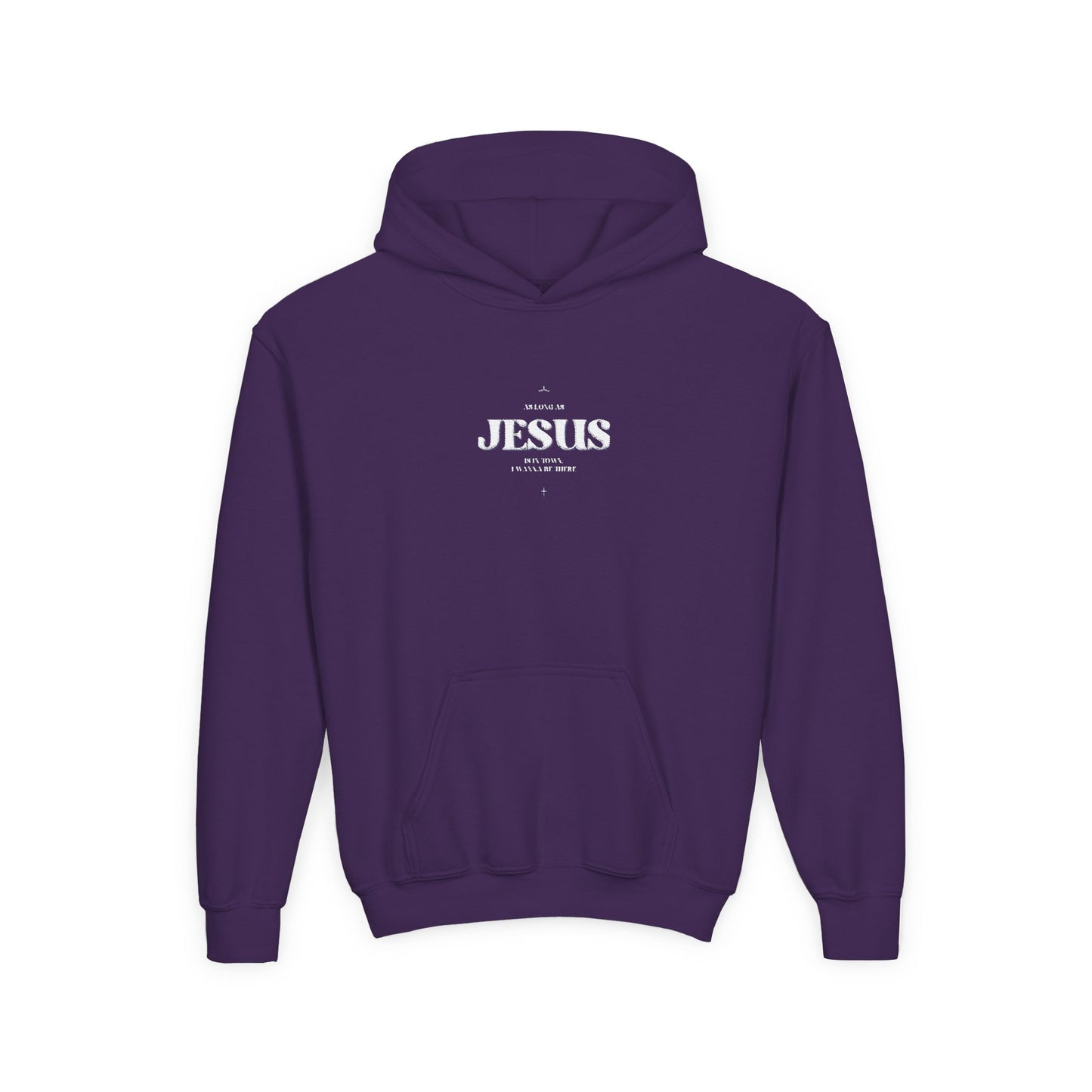 Youth Heavy Blend Hooded Sweatshirt with 'Jesus' Design | Faith Apparel, Christian Gifts, Religious Clothing, Youth Hoodies, Casual Wear