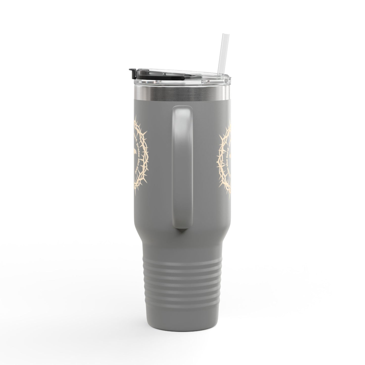 40oz Insulated Travel Mug – Stainless Steel Tumbler with Handle & Straw, Spill-Proof, Keeps Drinks Hot or Cold