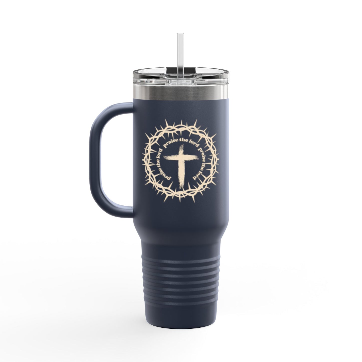 40oz Insulated Travel Mug – Stainless Steel Tumbler with Handle & Straw, Spill-Proof, Keeps Drinks Hot or Cold
