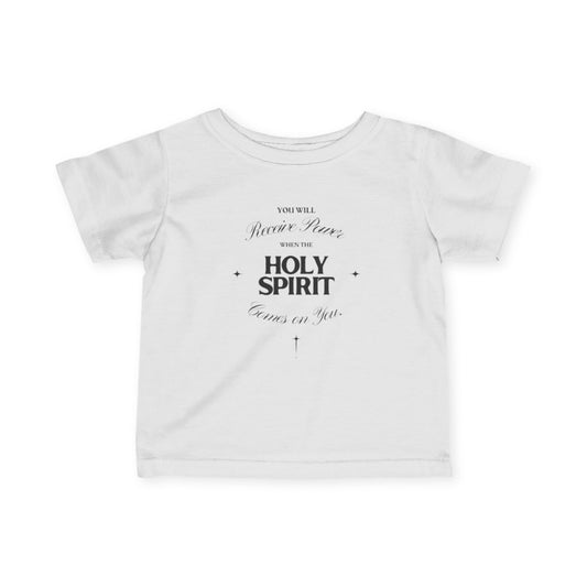 Celebrate faith with the Holy Spirit Infant T-Shirt—perfect for baptisms, baby showers, and everyday Christian kids wear. A meaningful newborn gift.

