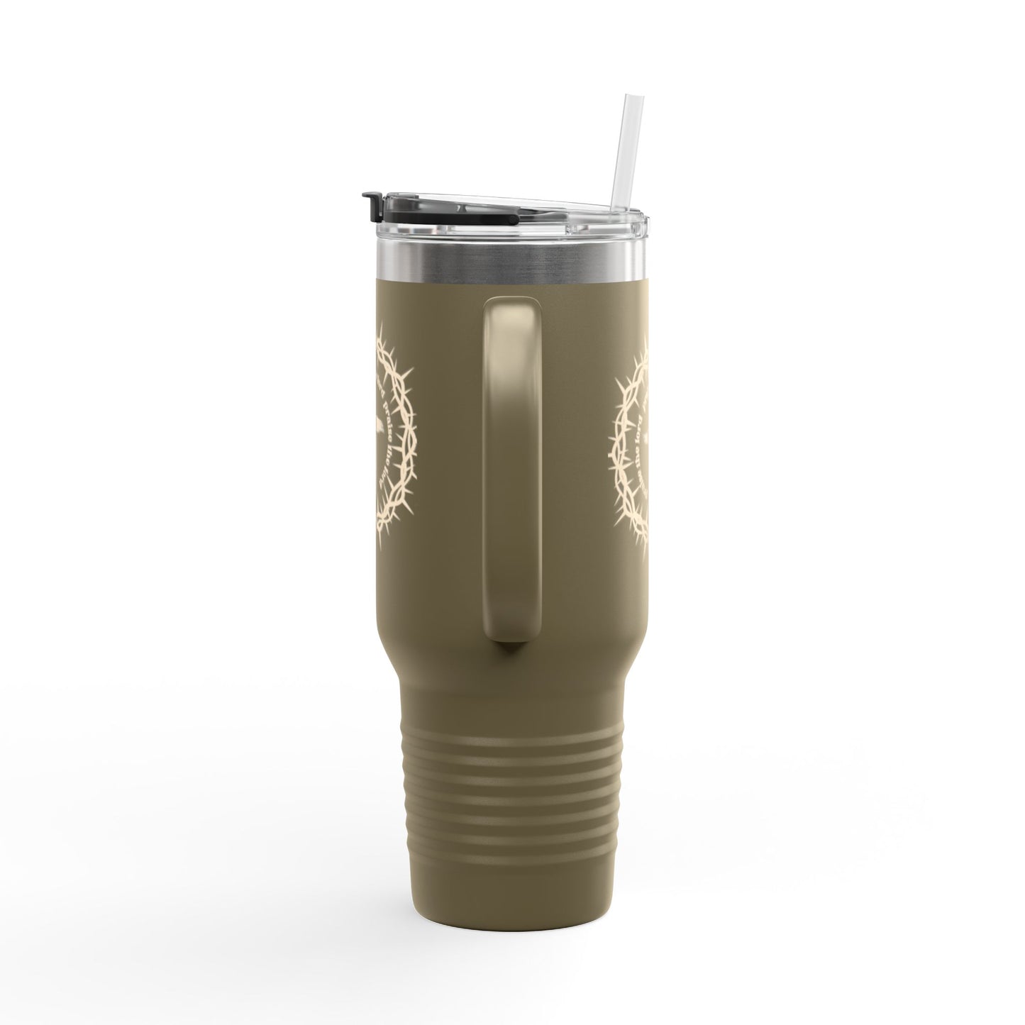 40oz Insulated Travel Mug – Stainless Steel Tumbler with Handle & Straw, Spill-Proof, Keeps Drinks Hot or Cold