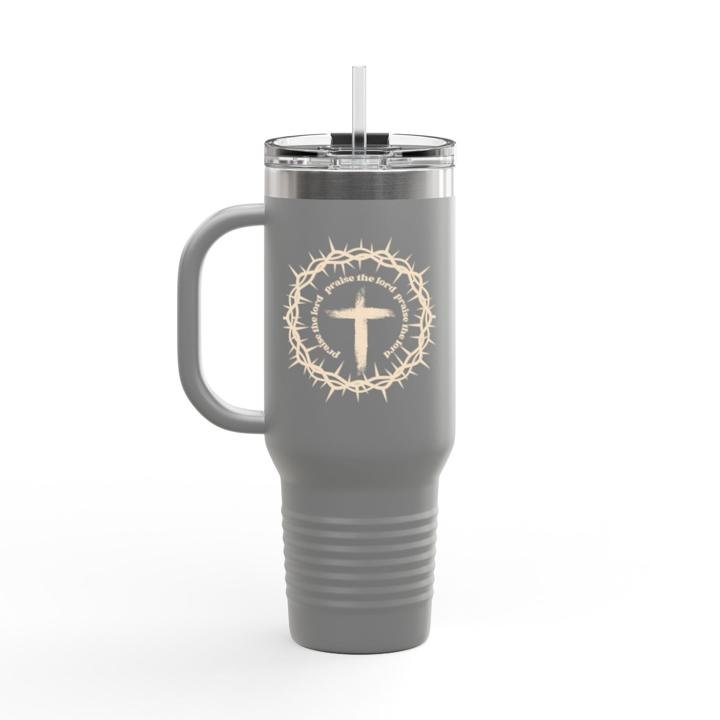 40oz Insulated Travel Mug – Stainless Steel Tumbler with Handle & Straw, Spill-Proof, Keeps Drinks Hot or Cold