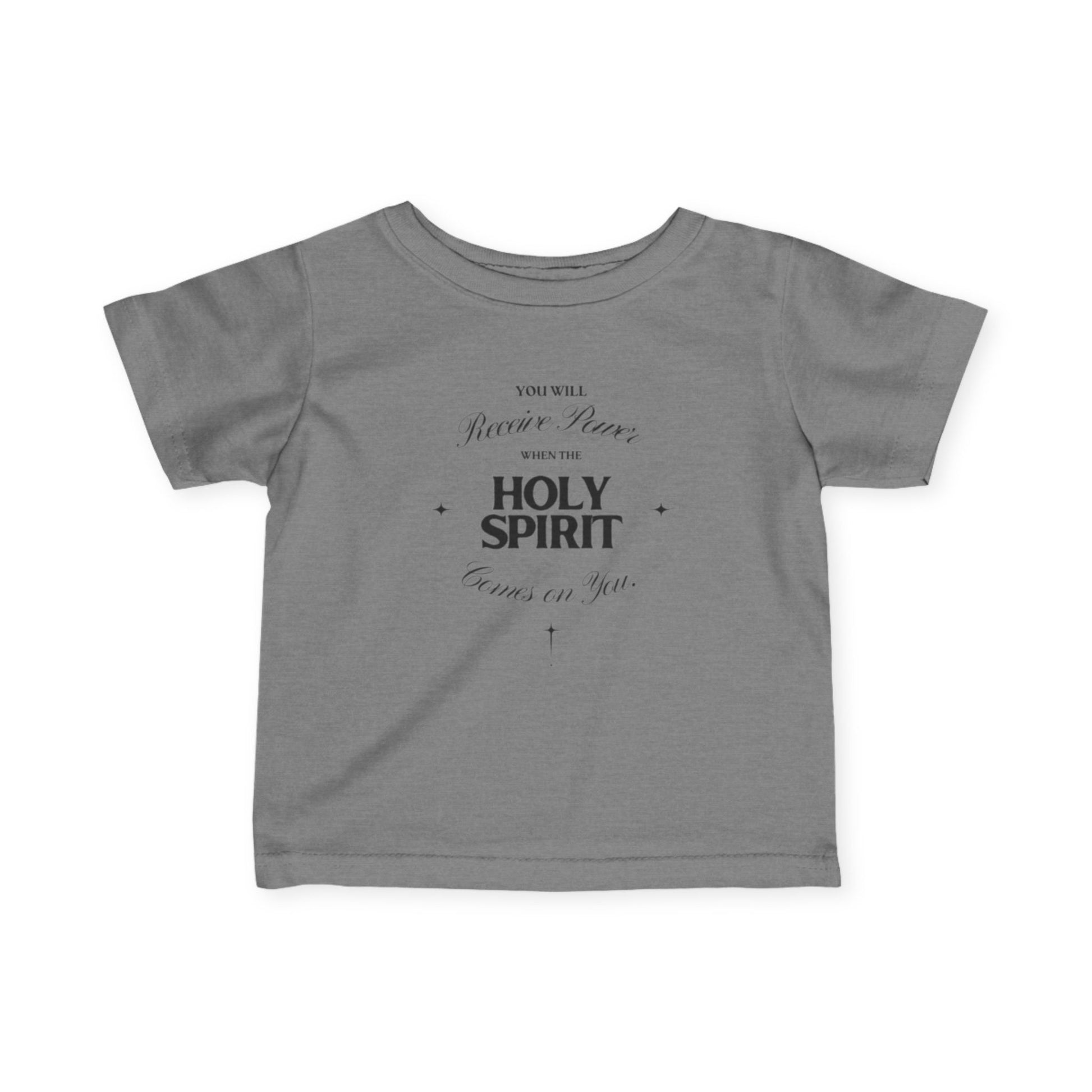 Celebrate faith with the Holy Spirit Infant T-Shirt—perfect for baptisms, baby showers, and everyday Christian kids wear. A meaningful newborn gift.

