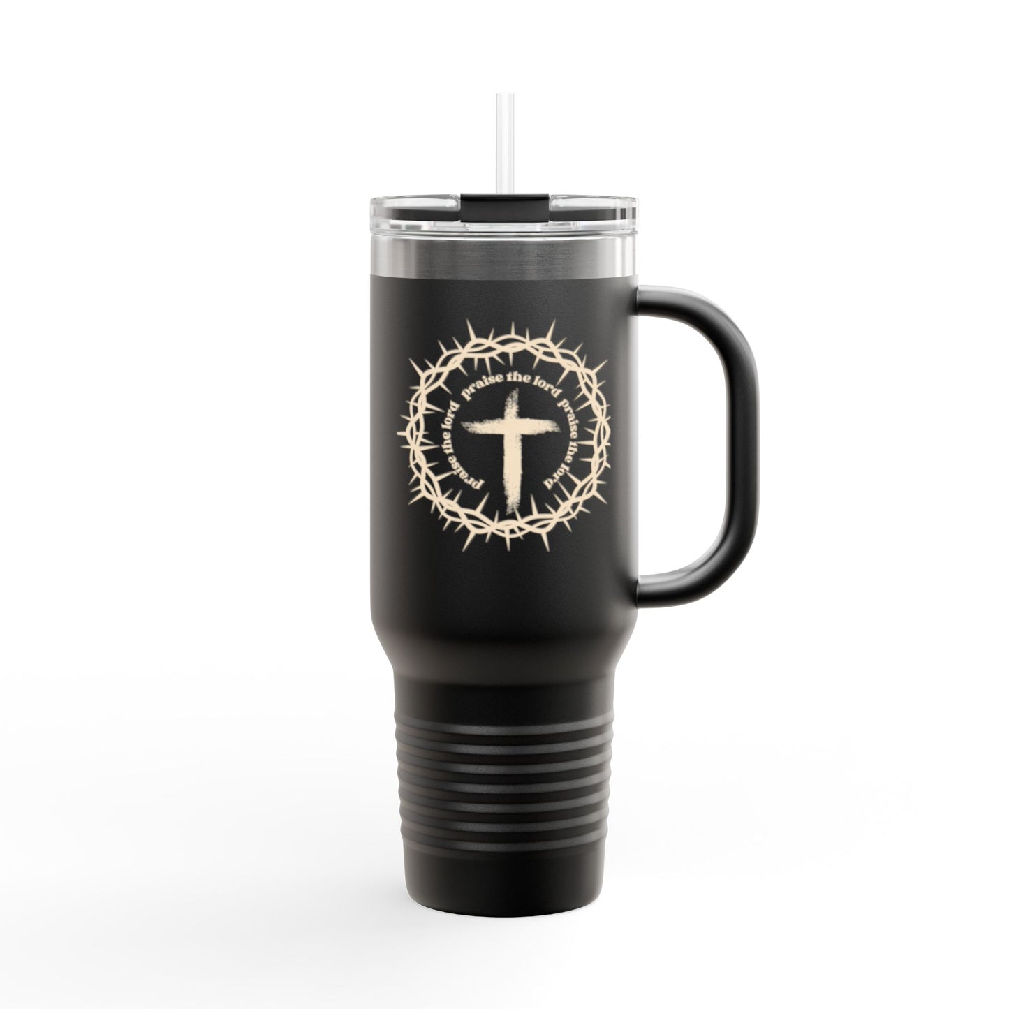 40oz Insulated Travel Mug – Stainless Steel Tumbler with Handle & Straw, Spill-Proof, Keeps Drinks Hot or Cold
