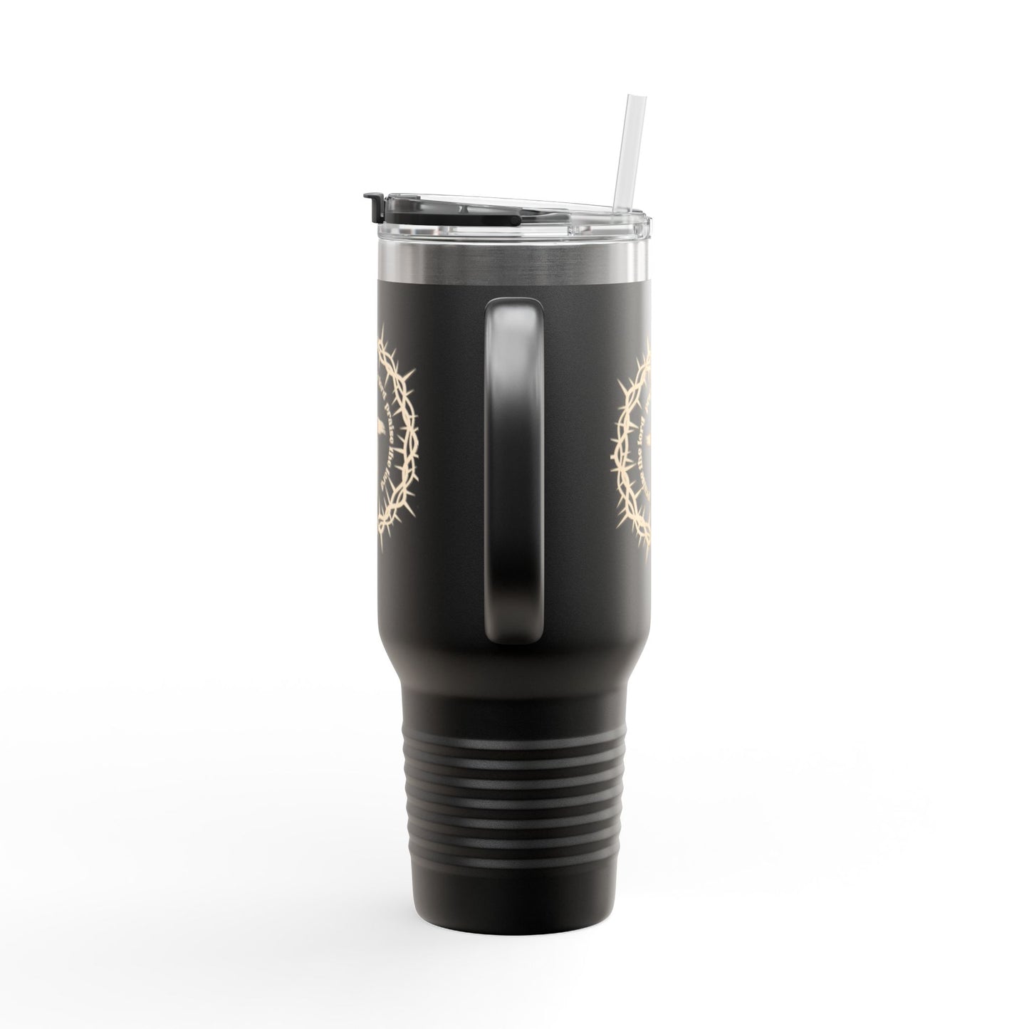 40oz Insulated Travel Mug – Stainless Steel Tumbler with Handle & Straw, Spill-Proof, Keeps Drinks Hot or Cold