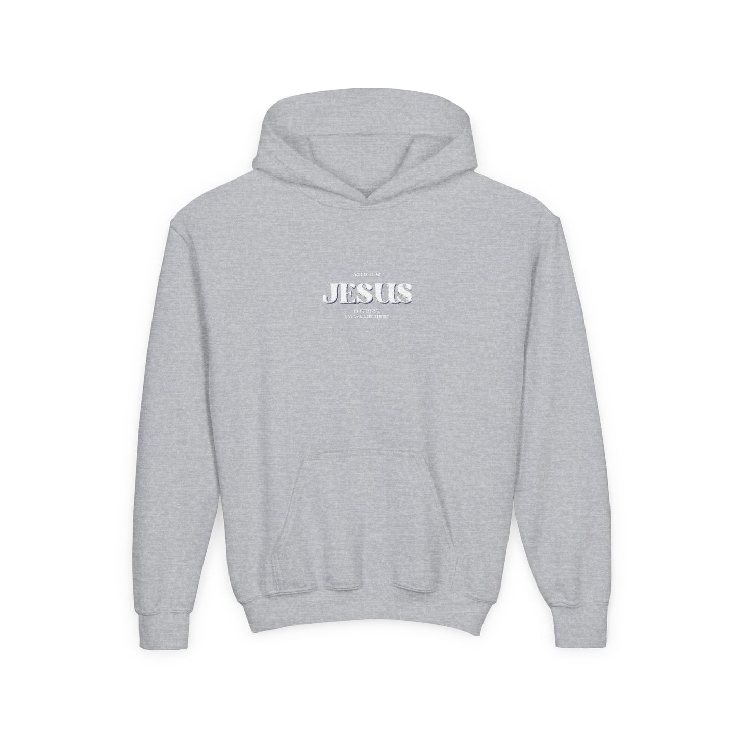 Youth Heavy Blend Hooded Sweatshirt with 'Jesus' Design | Faith Apparel, Christian Gifts, Religious Clothing, Youth Hoodies, Casual Wear